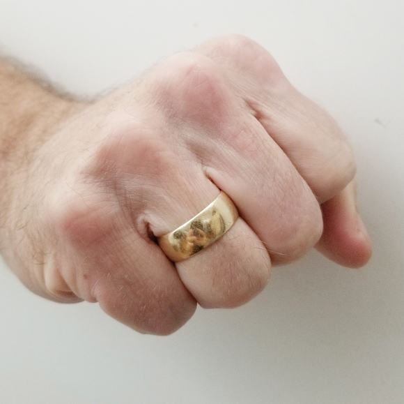 14K Gold Benchmark Men's Wedding Band Ring Size 1.5 - Picture 1 of 10
